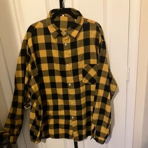 Black and Yellow Flannel Shirt